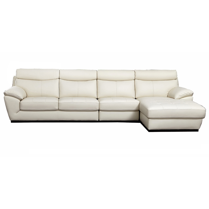American Eagle Furniture Leather Right Sit Facing Chaise Sectional in White