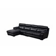 American Eagle Furniture Leather Left Side Facing Chaise Sectional in Black