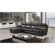 American Eagle Leather Left Hand Facing Sectional in Dark Chocolate Brown