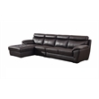 American Eagle Leather Left Hand Facing Sectional in Dark Chocolate Brown