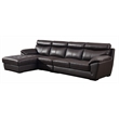 American Eagle Leather Left Hand Facing Sectional in Dark Chocolate Brown