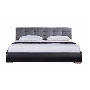 american eagle furniture tufted fabric king platform bed in gray