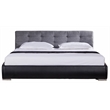 American Eagle Faux Leather Fabric California King Platform Bed in Gray