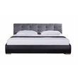 American Eagle Furniture Faux Leather Fabric Queen Platform Bed in Gray