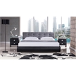 American Eagle Furniture Faux Leather Fabric Queen Platform Bed in Gray