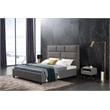 American Eagle Furniture Fabric Tufted Queen Platform Bed in Gray
