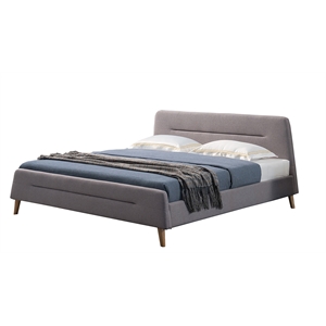 american eagle furniture fabric queen platform bed in light gray