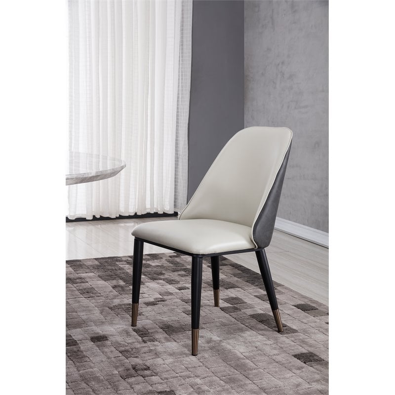 American Eagle Furniture Faux Leather Dining Side Chair in Gray