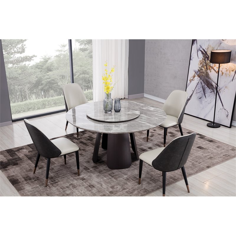 American Eagle Furniture Faux Leather Dining Side Chair in Gray