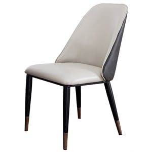 American Eagle Furniture Faux Leather Dining Side Chair in Gray