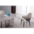 American Eagle Furniture Faux Leather Dining Arm Chair in Gray (Set of 2)