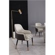 American Eagle Furniture Faux Leather Dining Arm Chair in Light Gray