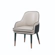 American Eagle Furniture Faux Leather Dining Arm Chair in Light Gray