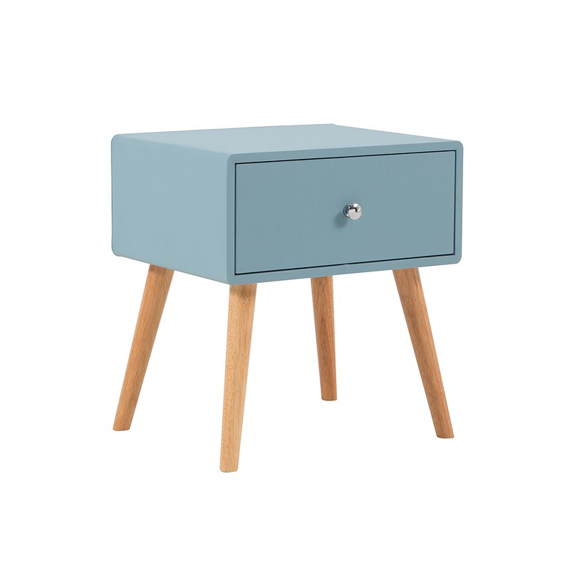 American Eagle Furniture 1 Drawer Wood Nightstand in Blue
