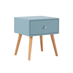 american eagle furniture 1 drawer wood nightstand in blue