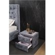 American Eagle Furniture 2 Drawer Tufted Fabric Nightstand in Gray