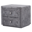 American Eagle Furniture 2 Drawer Tufted Fabric Nightstand in Gray