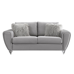 American Eagle Furniture Fabric Loveseat in Light Gray