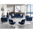 American Eagle Furniture AE3802 Fabric Velvet Sofa in Dark Blue Color
