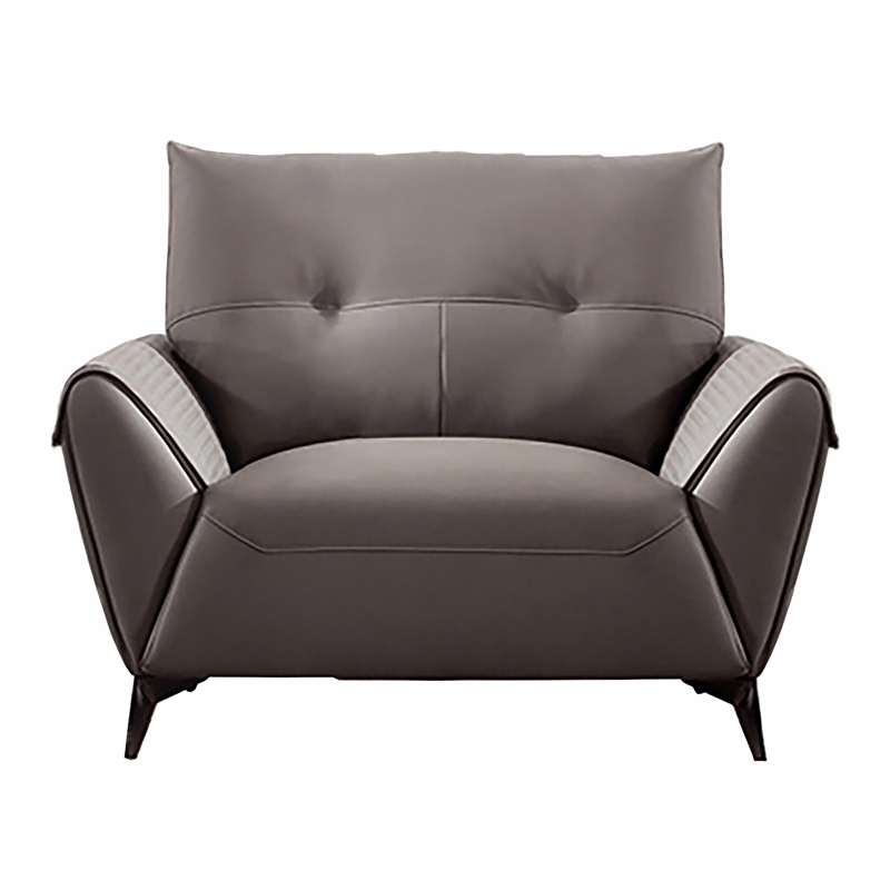 American Eagle Furniture Microfiber Leather Accent Chair in Warm Gray
