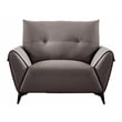 American Eagle Furniture Microfiber Leather Accent Chair in Warm Gray
