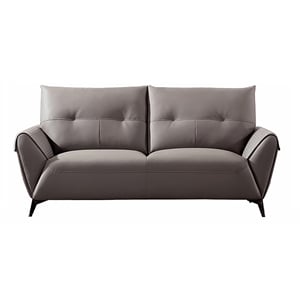 American Eagle Furniture Microfiber Leather Loveseat in Warm Gray