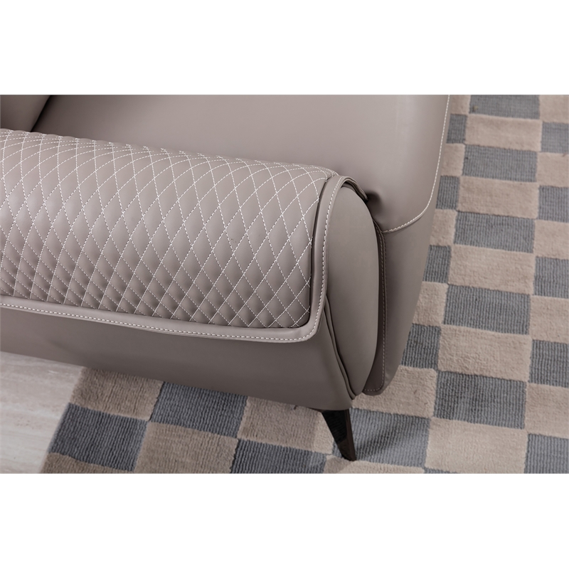 American Eagle Furniture Microfiber Leather Loveseat in Warm Gray