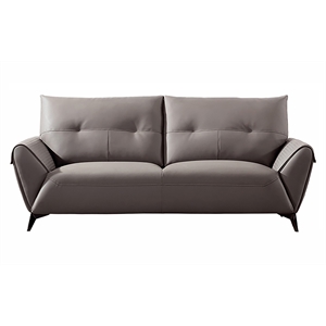 American Eagle Furniture Microfiber Leather Sofa in Warm Gray