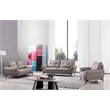 American Eagle Furniture Microfiber Leather Sofa in Warm Gray
