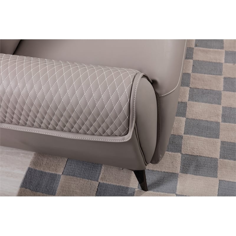 American Eagle Furniture Microfiber Leather Sofa in Warm Gray