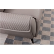 American Eagle Furniture Microfiber Leather Sofa in Warm Gray