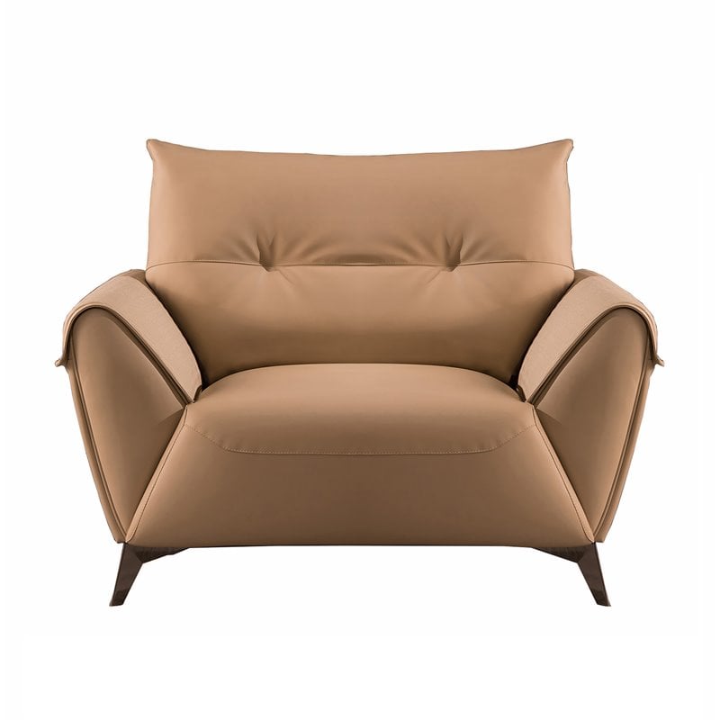 American Eagle Furniture Microfiber Leather Accent Chair in Beige