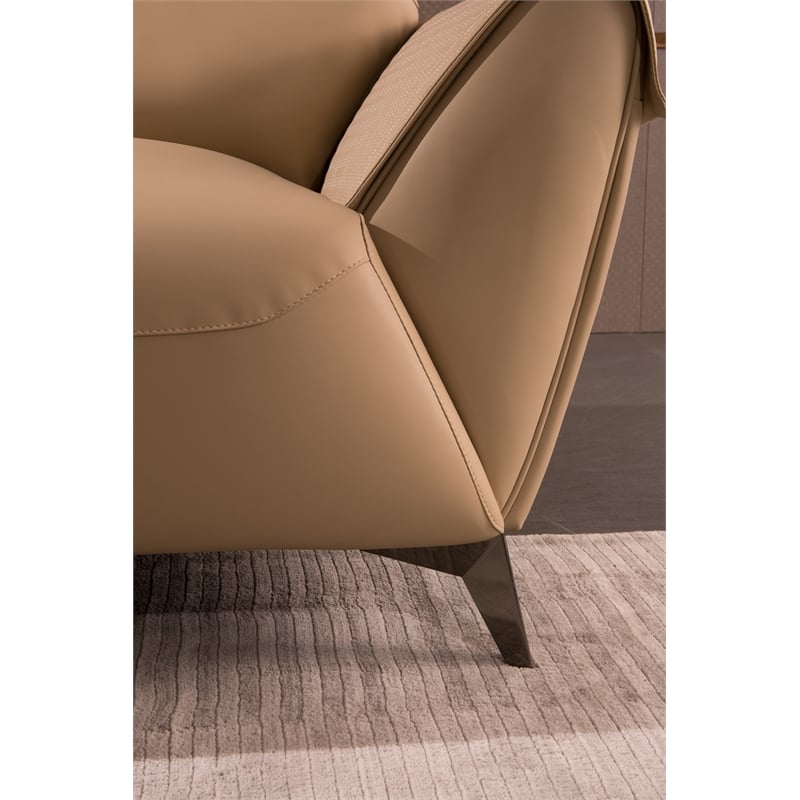 American Eagle Furniture Microfiber Leather Loveseat in Tan Brown