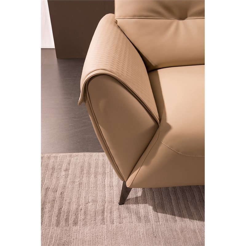 American Eagle Furniture Microfiber Leather Sofa in Beige