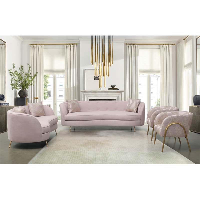American Eagle Furniture Fabric Loveseat in Pink Color