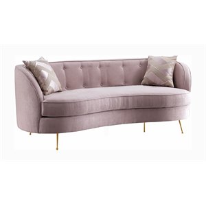 American Eagle Furniture Fabric Loveseat in Pink Color