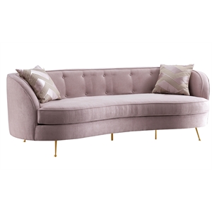 American Eagle Furniture Tufted Fabric Sofa in Pink Color