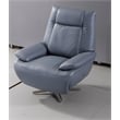 American Eagle Furniture Top Grain Leather Accent Chair in Blue Gray
