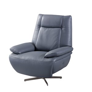 american eagle furniture top grain leather accent chair in blue gray
