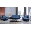 American Eagle Furniture Faux Leather Loveseat in Blue