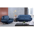 American Eagle Furniture Faux Leather Loveseat in Blue