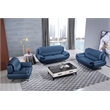 American Eagle Furniture Faux Leather Loveseat in Blue