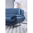 American Eagle Furniture Faux Leather Sofa in Blue