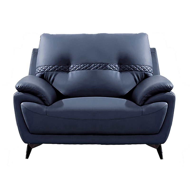 American Eagle Furniture Microfiber Leather Accent Chair in Blue