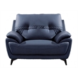 American Eagle Furniture Microfiber Leather Accent Chair in Blue