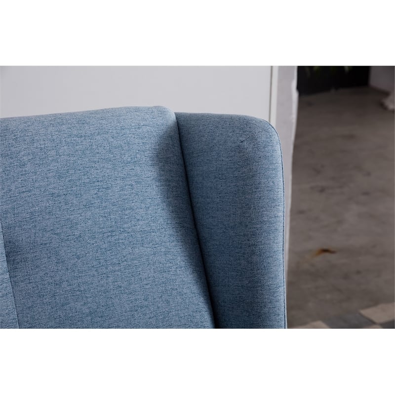 American Eagle Furniture Fabric Mid Century Modern Accent Chair in Blue