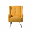 American Eagle Furniture Mid Century Modern Fabric Accent Chair in Yellow