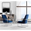 American Eagle Furniture Quilted Velvet Accent Chair in Navy Blue