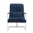 American Eagle Furniture Quilted Velvet Accent Chair in Navy Blue