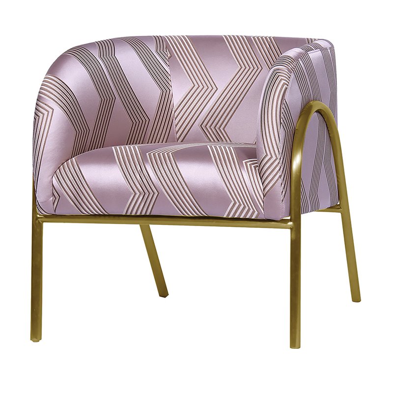American Eagle Furniture Fabric Accent Chair in Pink and Gold
